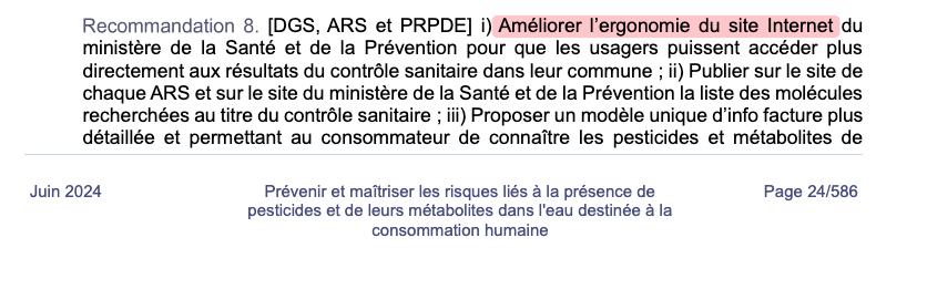 Screenshot du rapport